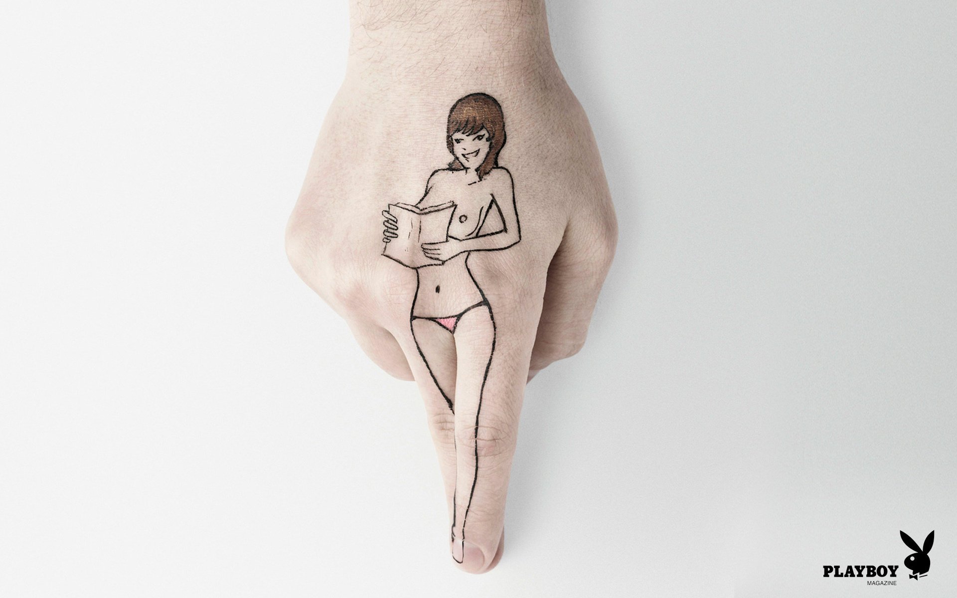 playboy zeichnung finger hand kreativ buch mädchen