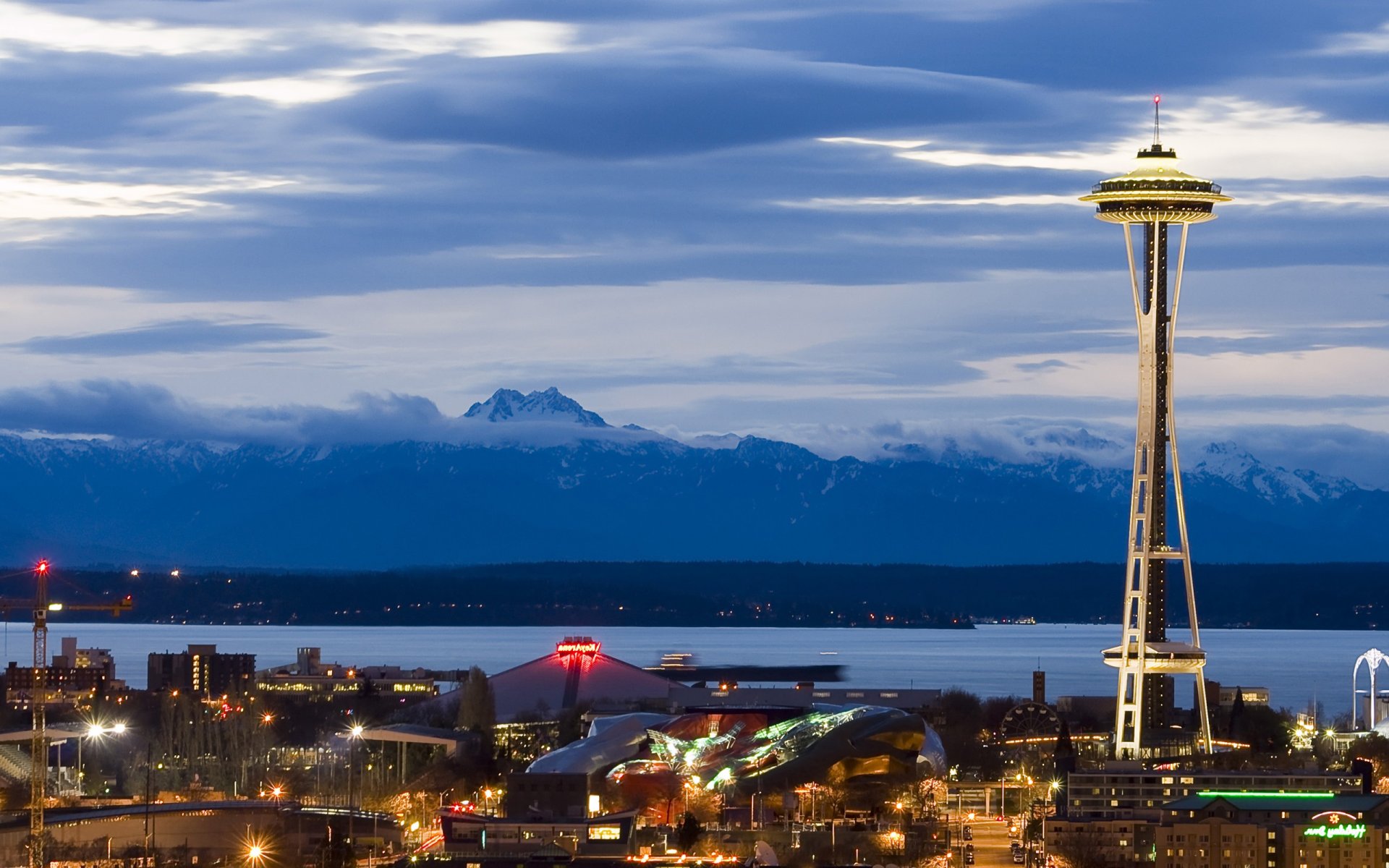 seattle turm abend berge