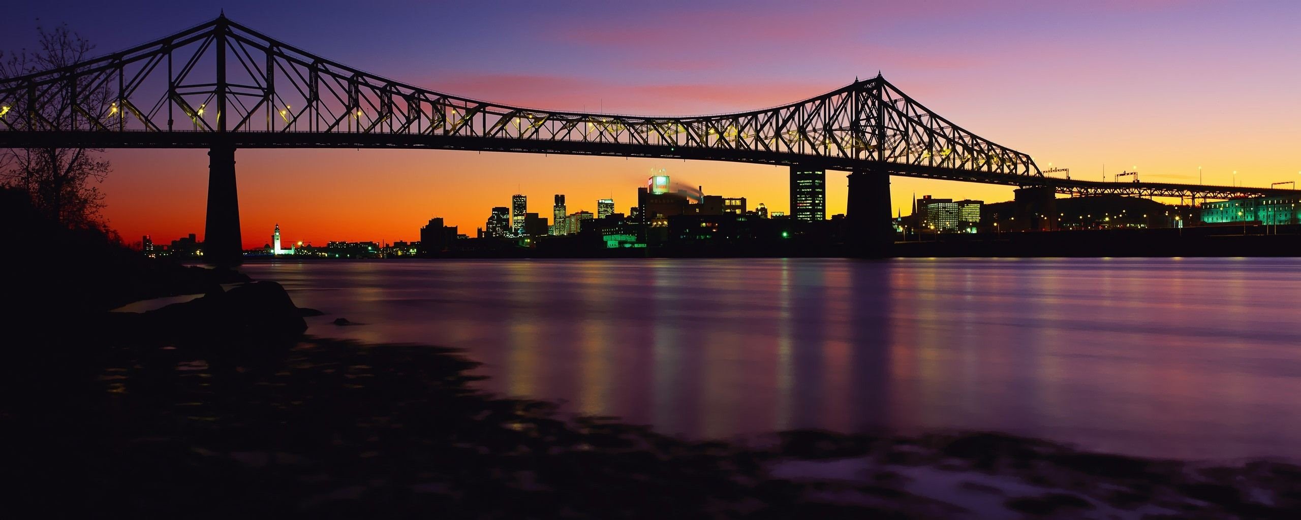 pont soirée lumières