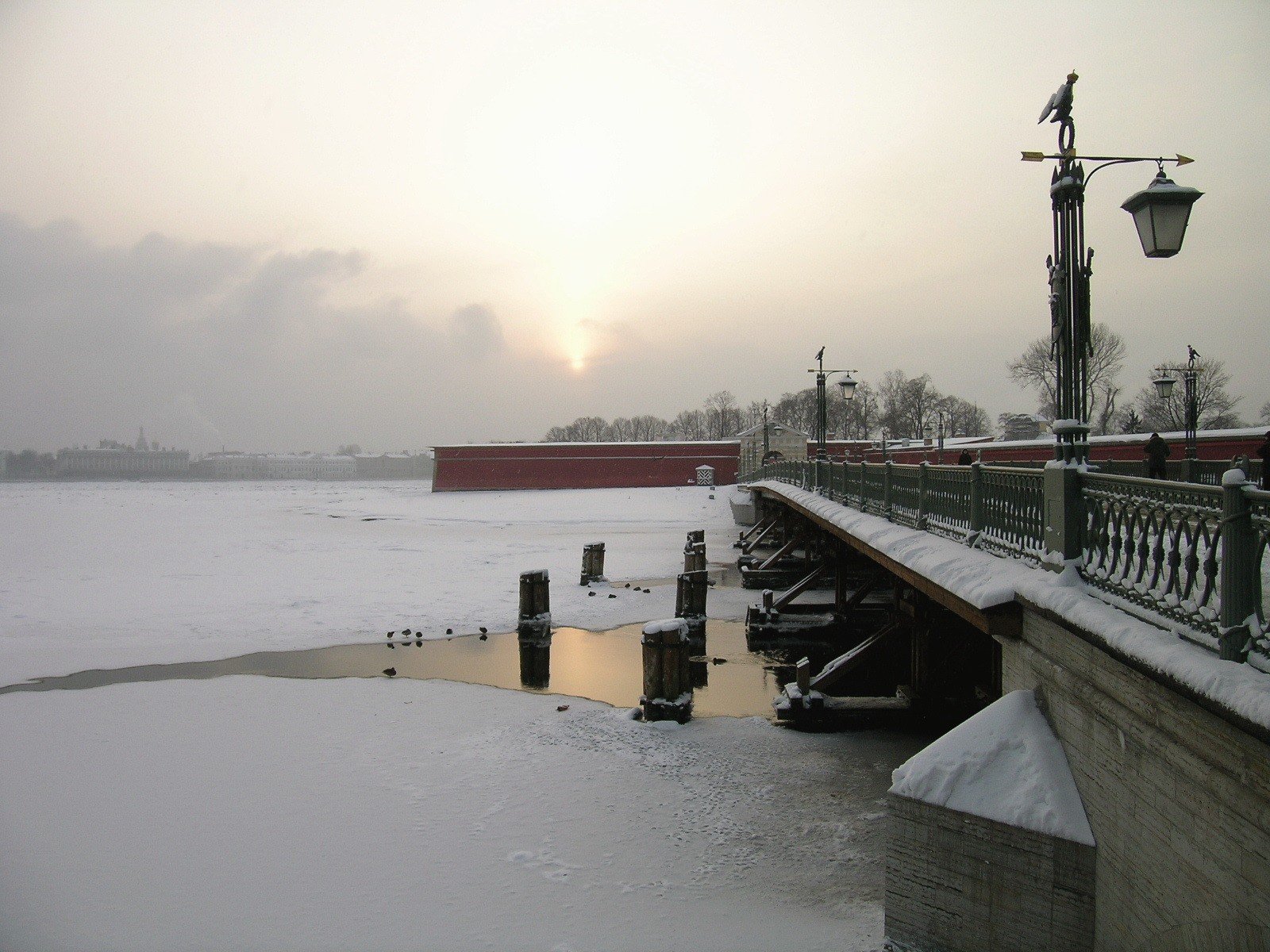 invierno peter san petersburgo nieve puente