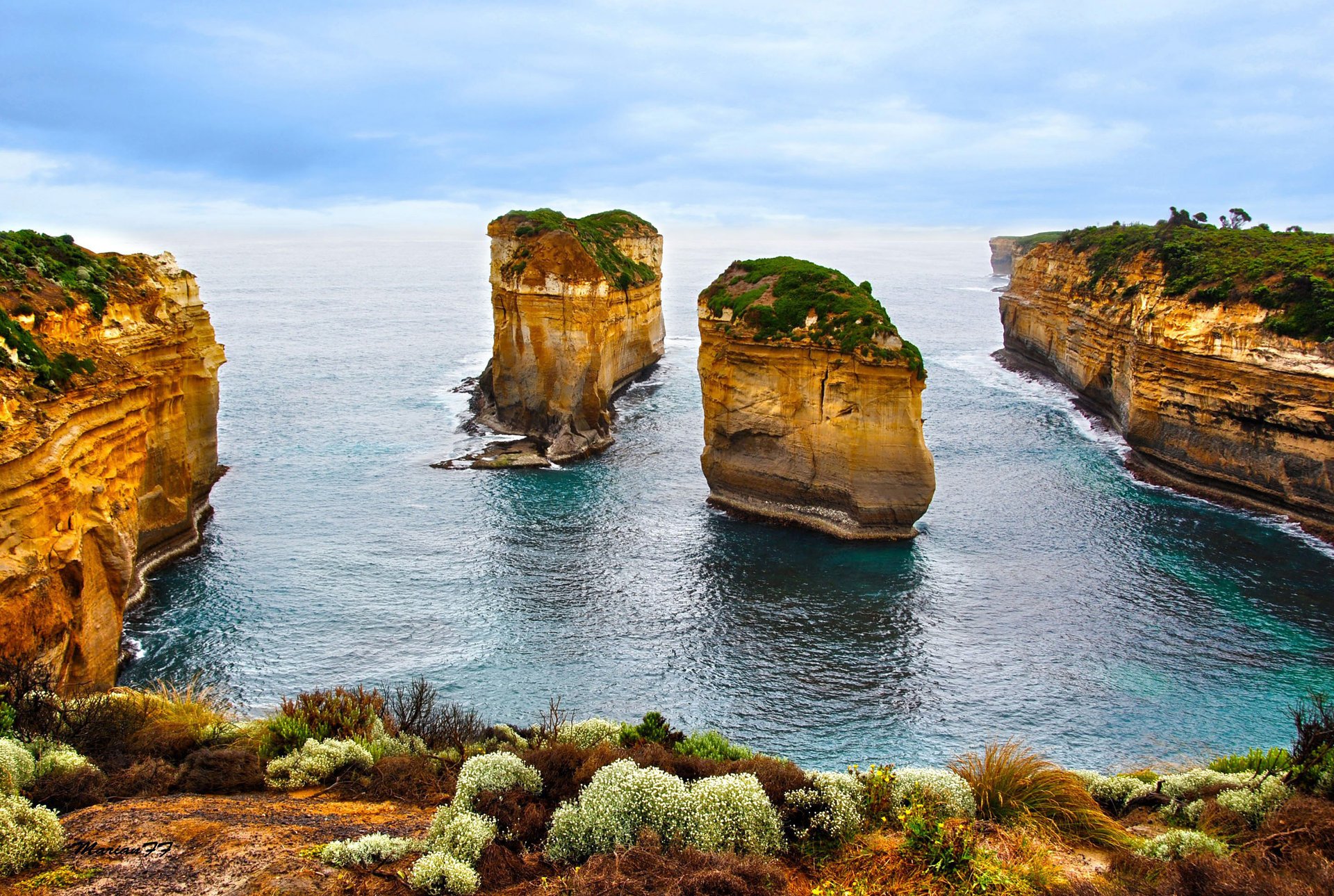 mer océan montagnes lagune arbustes rochers rivage