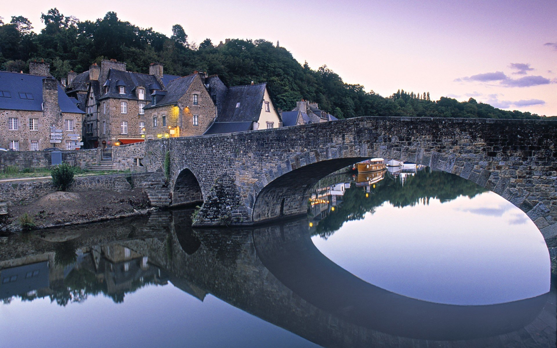 frankreich brücke häuser fluss