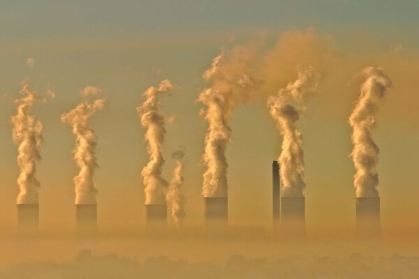 Smog from industrial pollution. Shocking photo