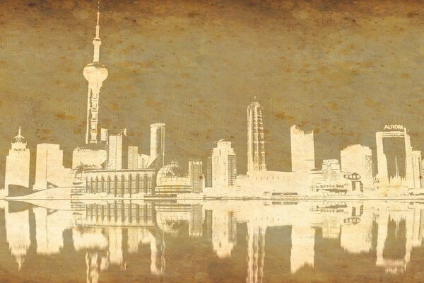 Miasto Szanghaj wykonane z papieru