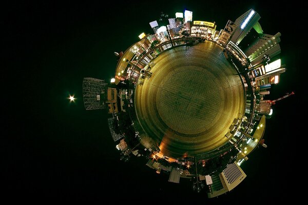 Panorama nocturno de la gran ciudad