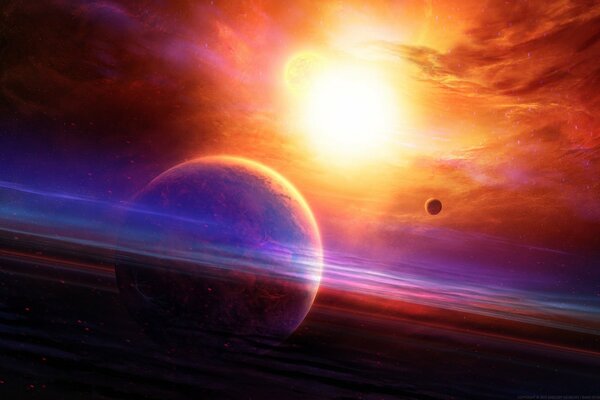 Colorful art solar planets