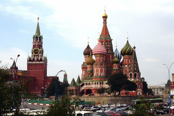 Blick auf die Kathedrale und den Kreml in Moskau