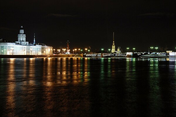 Ciudad nocturna de San Petersburgo