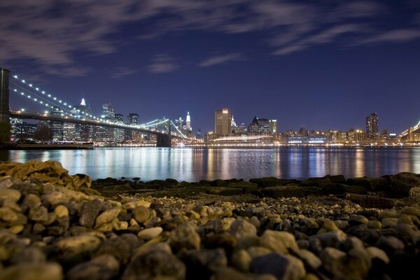 Luci notturne della città di New York