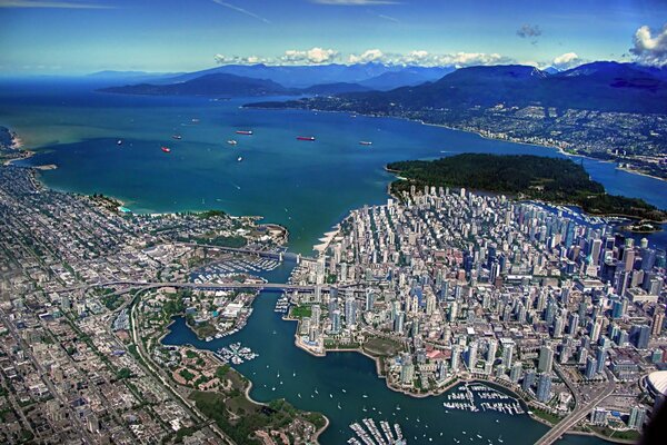 Vue de dessus des bâtiments de Vancouver