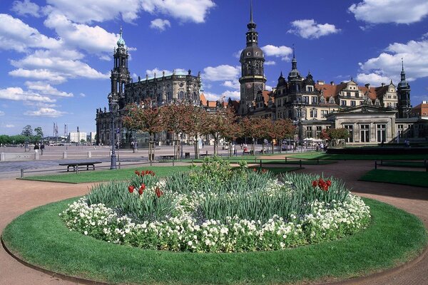 Beautiful square in Dresden in Germany