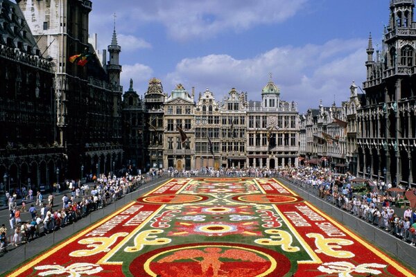 Belgium, square with people, Brussels