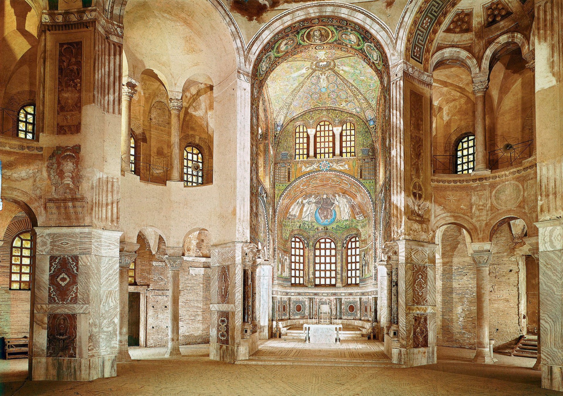 interior style design temple cathedral church cathedral san vitale ravenna