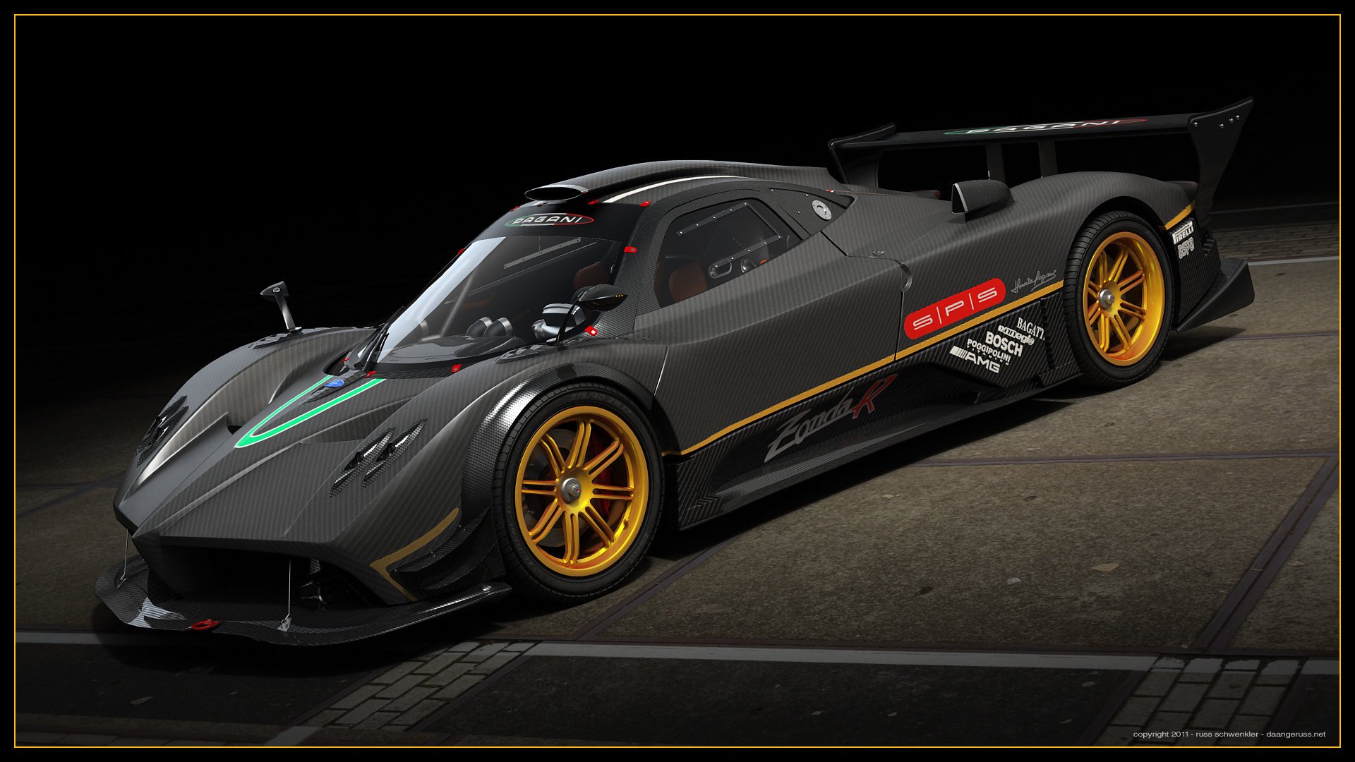 pagani zonda r machine 3d