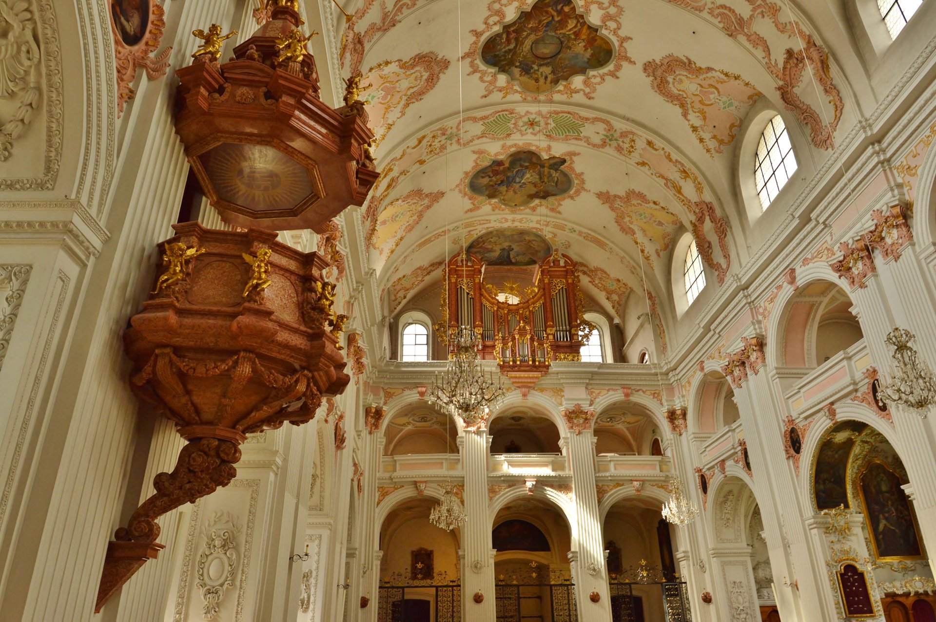 kathedrale orgel kirchenschiff religion luzern schweiz