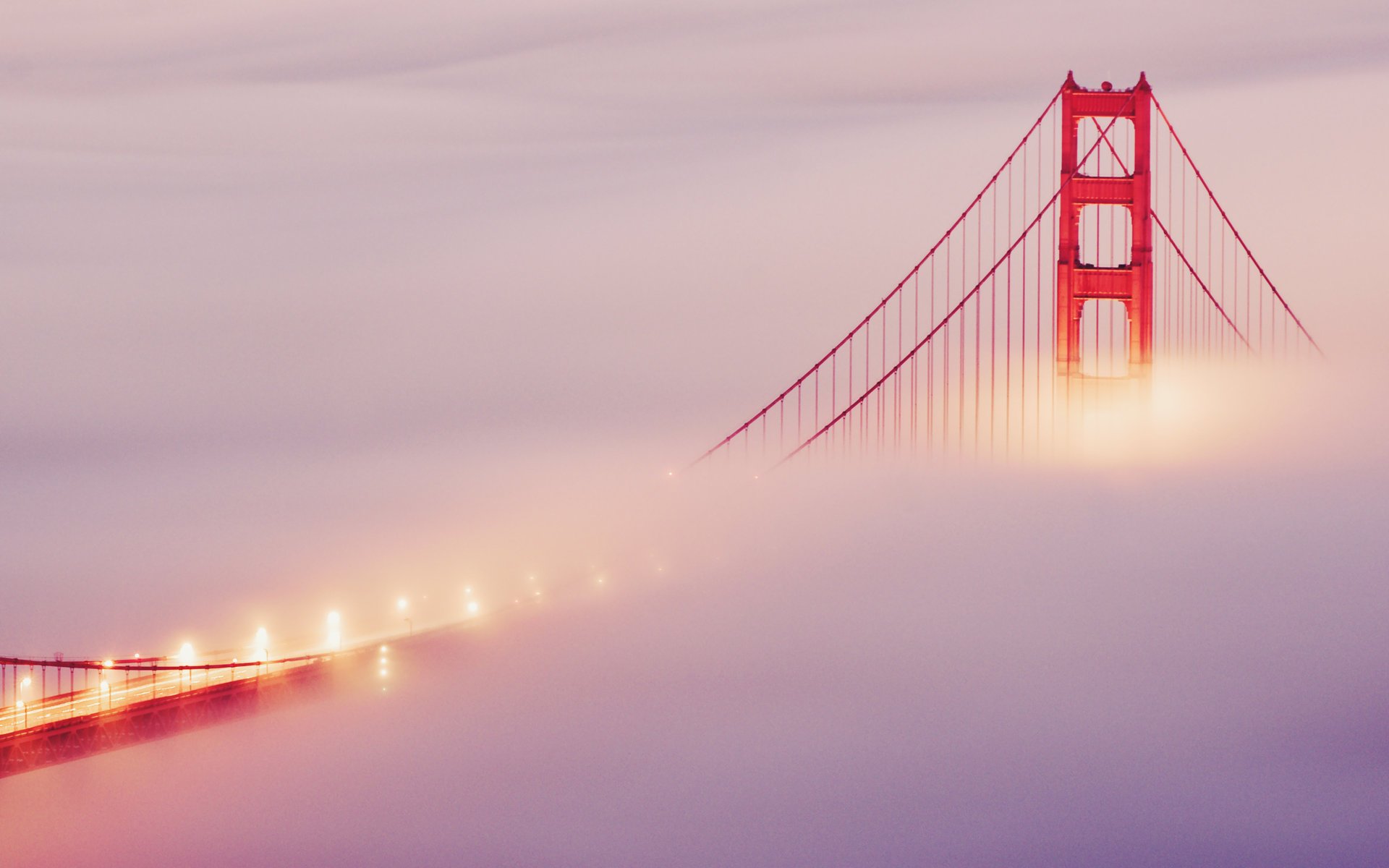 golden gate bridge brücke san francisco lichter nebel