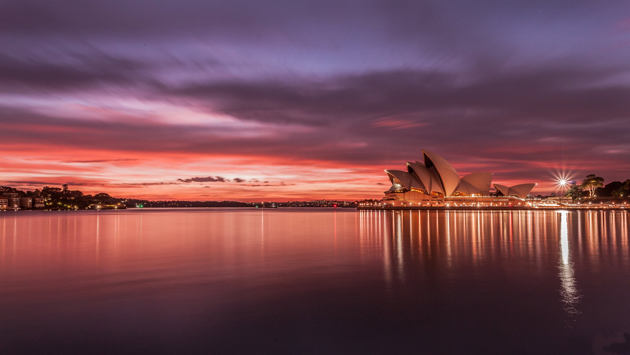 sydney ville coucher de soleil opéra house australie sydney australie