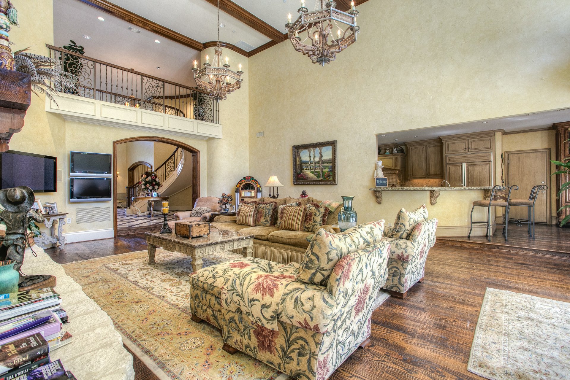 dallas texas living room luxury home