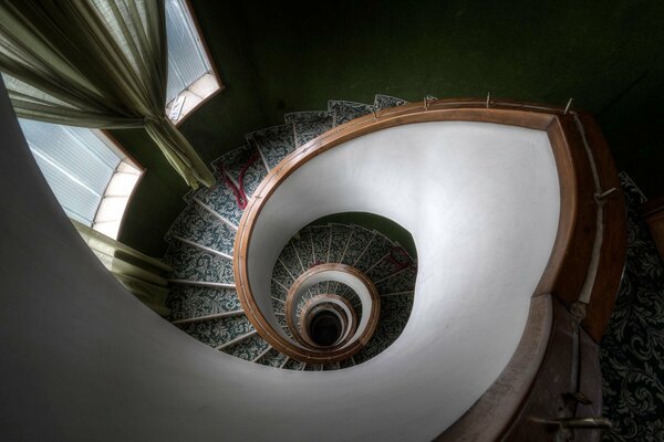 Eine Wendeltreppe in Muschelform