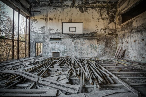 Palestra abbandonata a Chernobyl