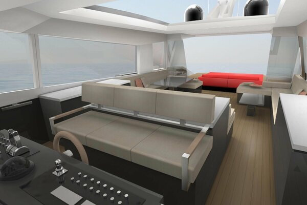 Interno grafico di un grande yacht