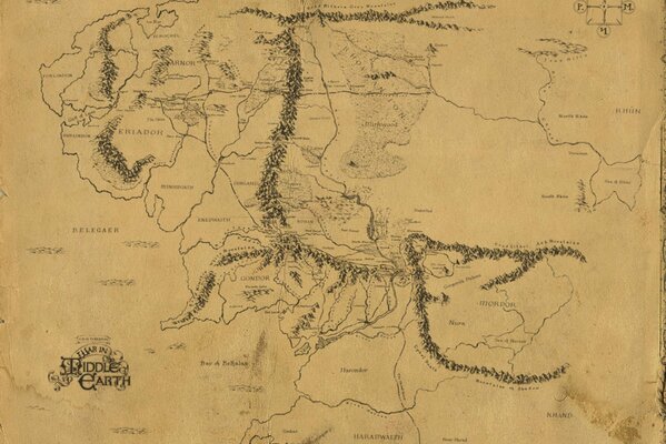 a map from the Lord of the Rings saga 