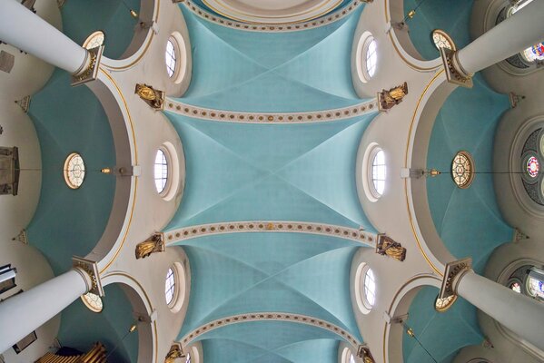 High columns in the temple. religion of Christians