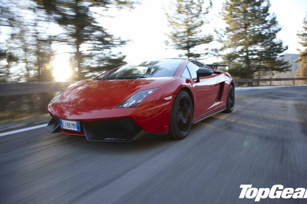 Release of the topgir transmission with a red car