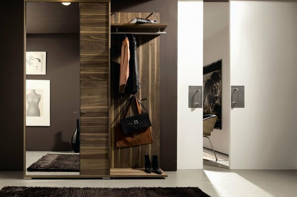 Couloir intérieur design élégant en couleur chocolat