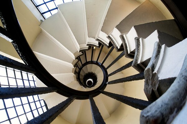 Escalier en colimaçon vue de dessus