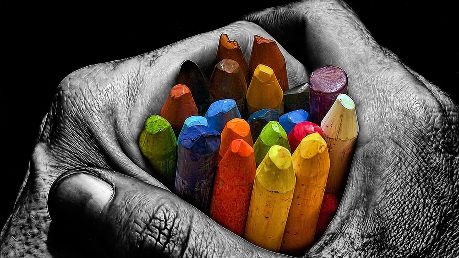 crayones mano pinturas creatividad fantasía dibujo colores gris colorido multicolor