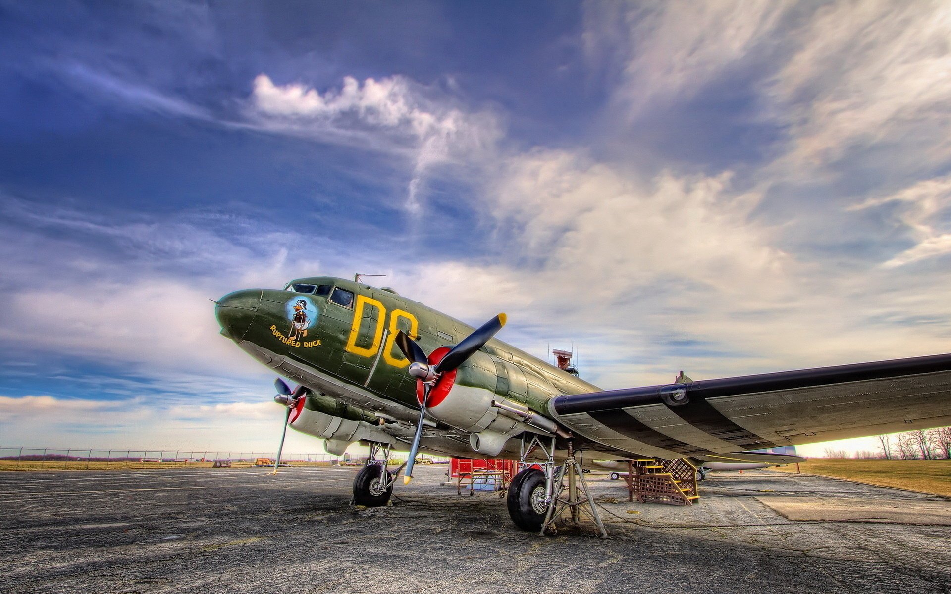 douglas c-47 skytrain aereo cielo aeroporto