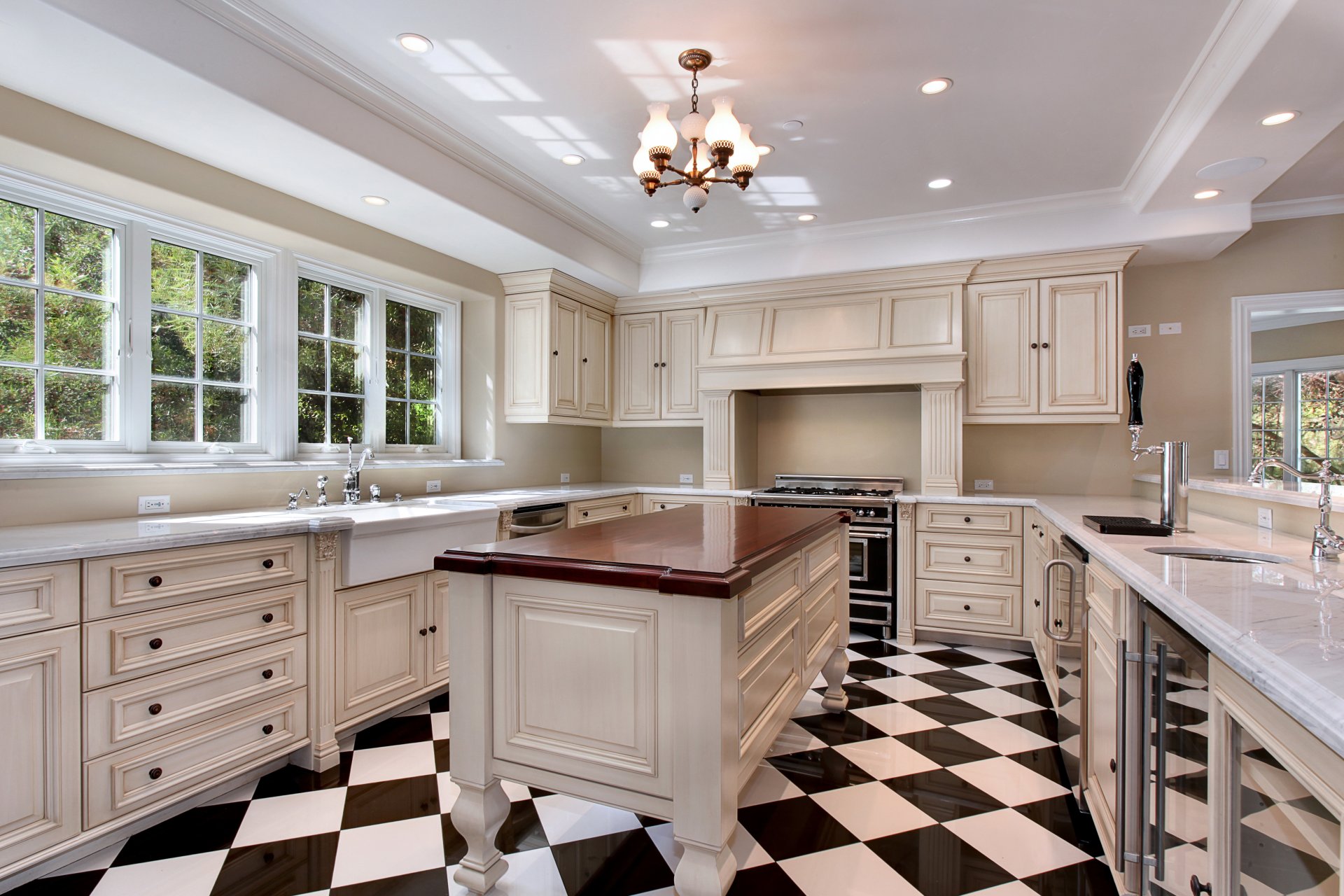 interior kitchen design chandelier photo