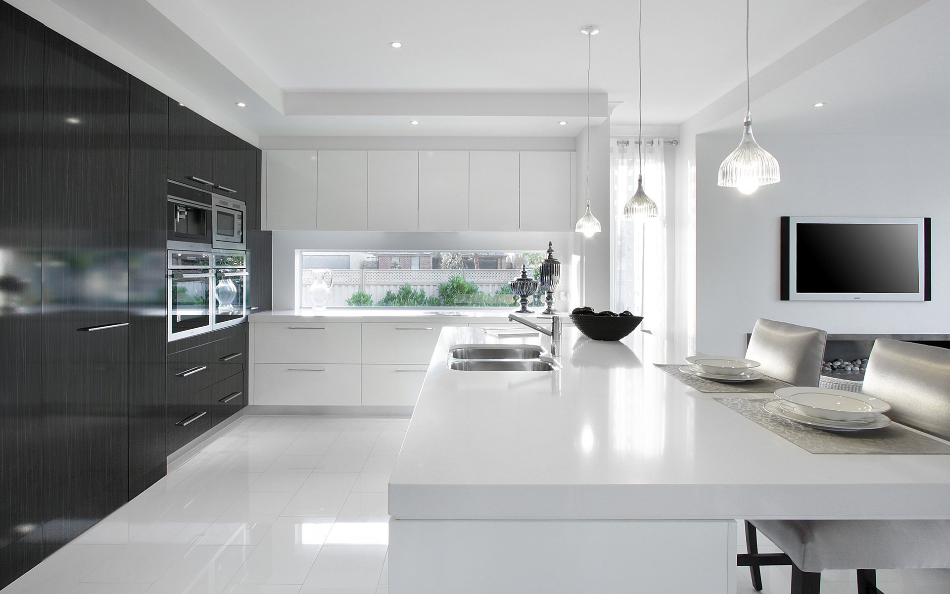 kitchen interior minimal black white home