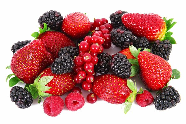 Still life with fresh berries causes appetite