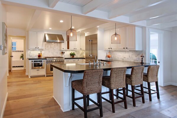 Wonderful kitchen design. Gorgeous view