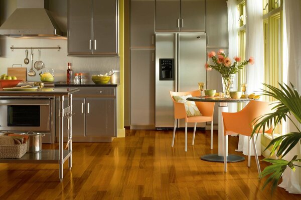 Stylish kitchen in the villa, modern design