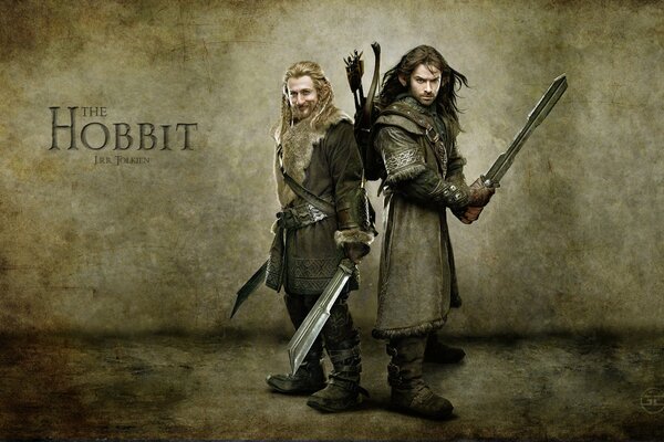 Two Hobbits with cold weapons