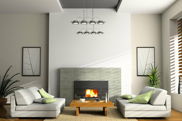 Minimalistisches, stilvolles Innenarchitektur