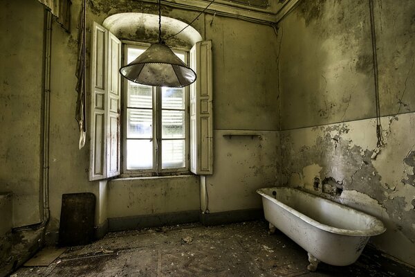 Old bathroom with window