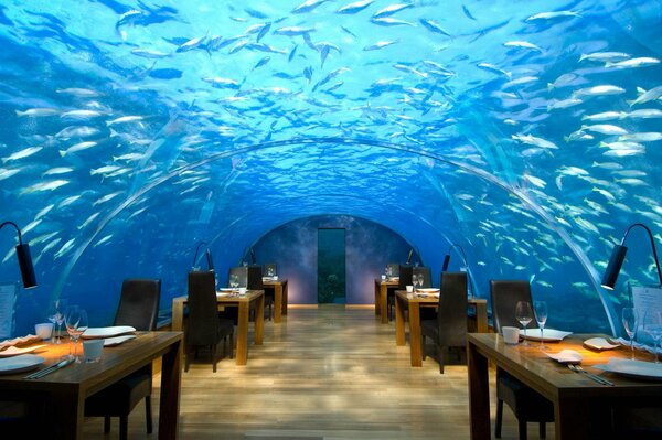 Ristorante alle Maldive sott acqua