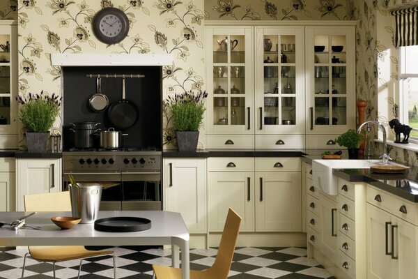 Design elegante cucina con set