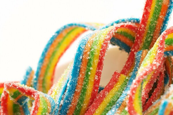 Mermelada de arco iris con azúcar. Dulce