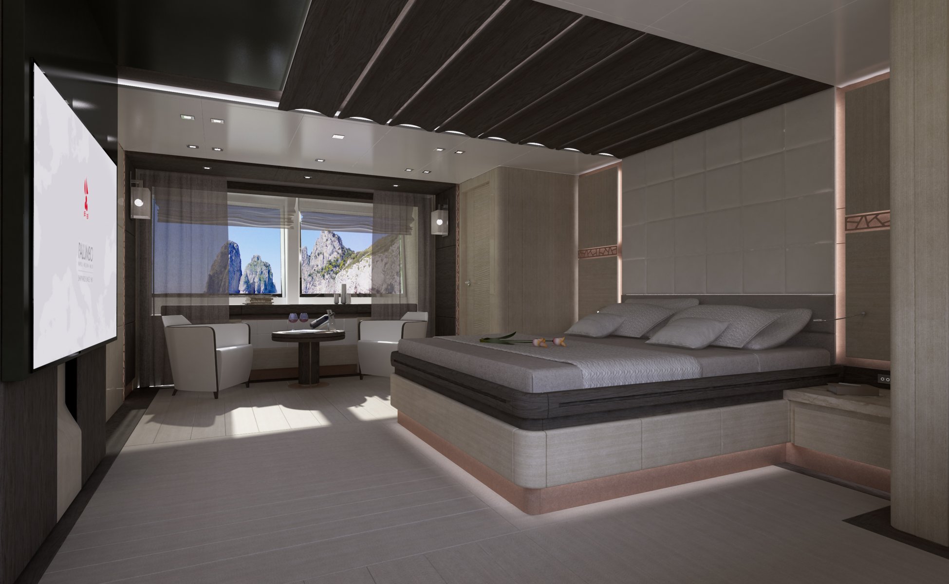 interior style design yacht suite cabin columbus-sport-130-hybrid