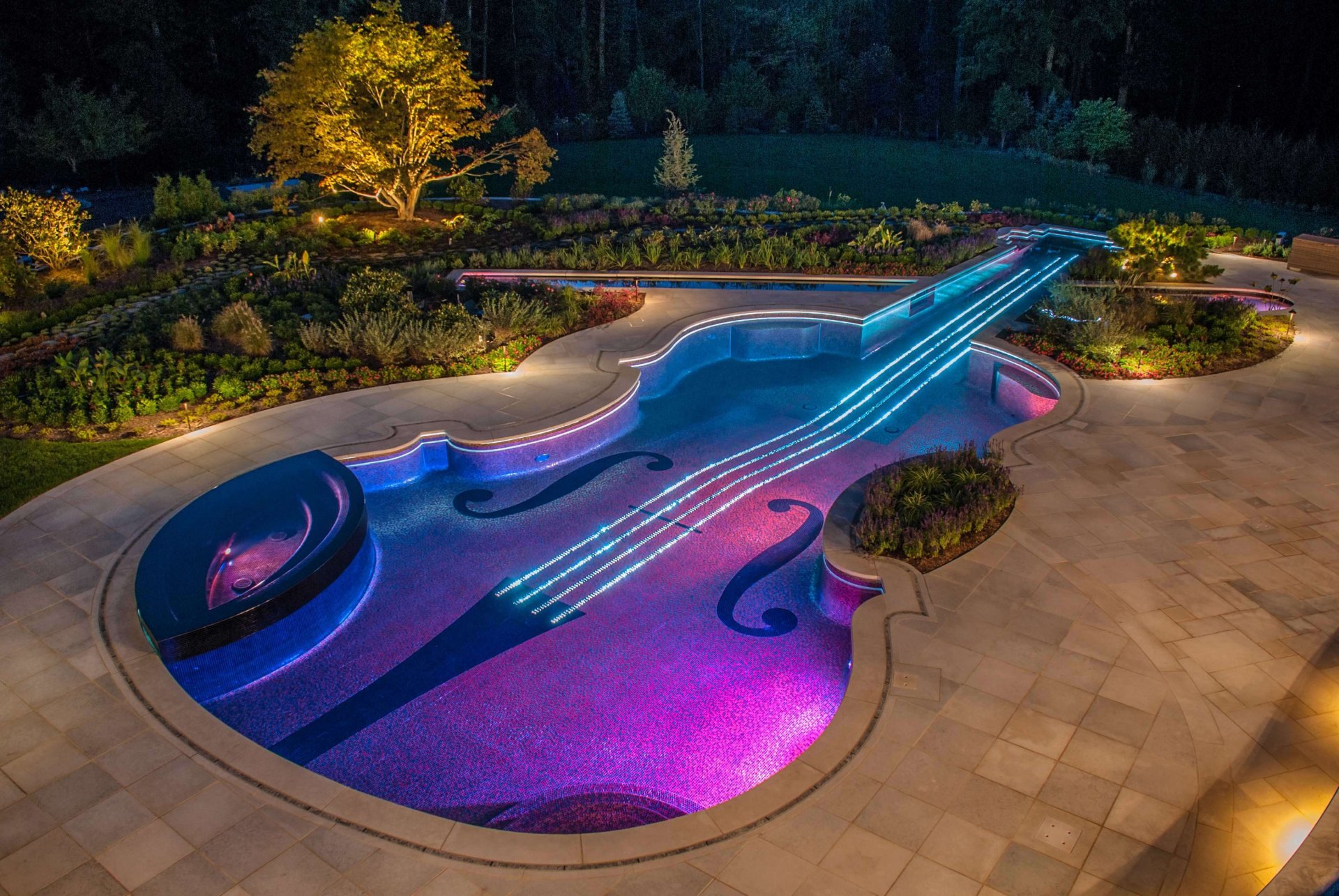 piscina diseño violín jacuzzi