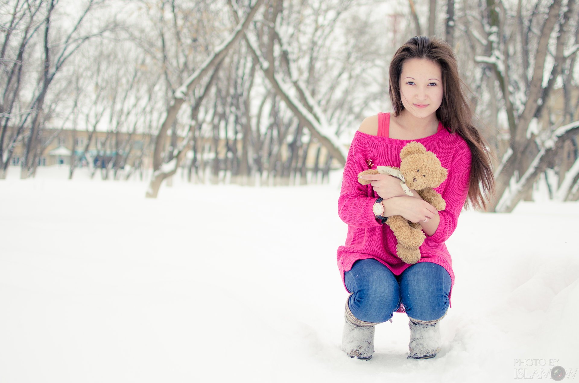 fille ours jouet enfance hiver ours en peluche