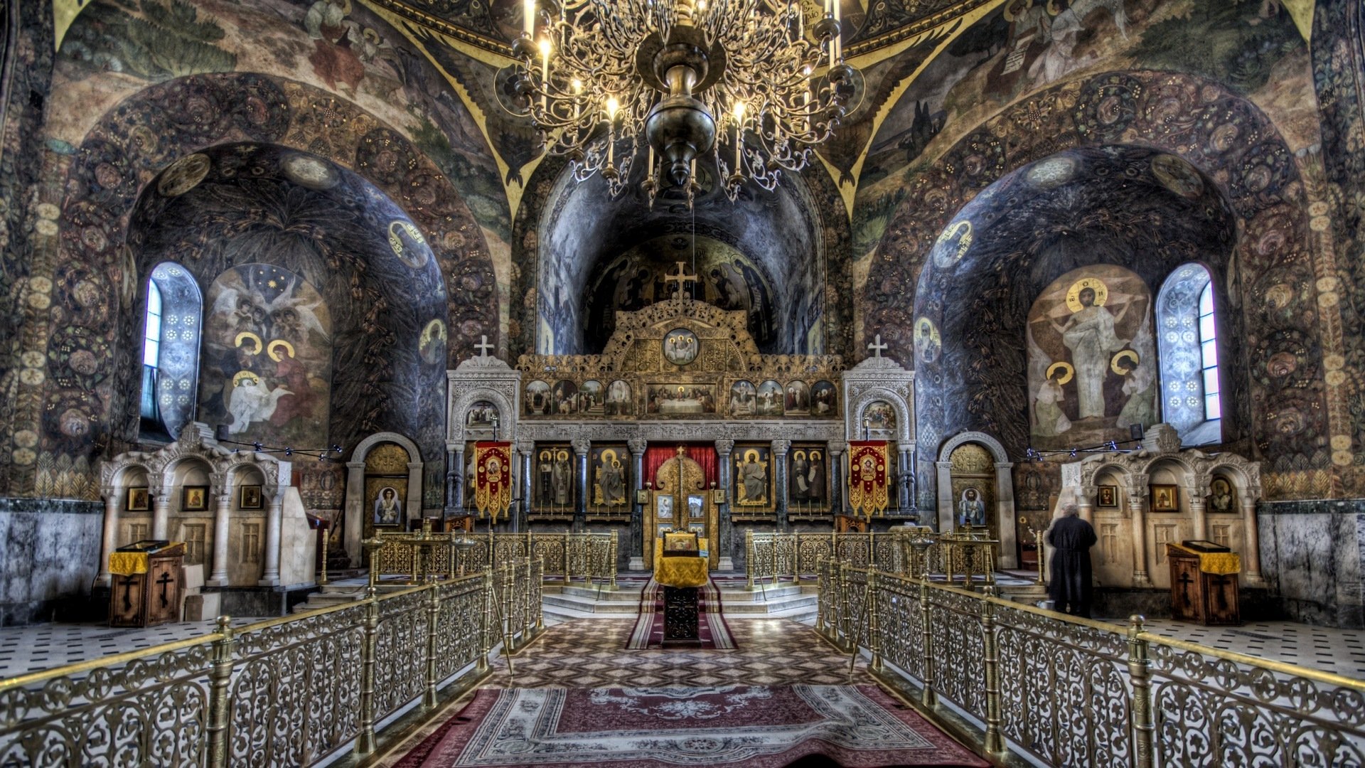 église nef iconostase lustre hdr