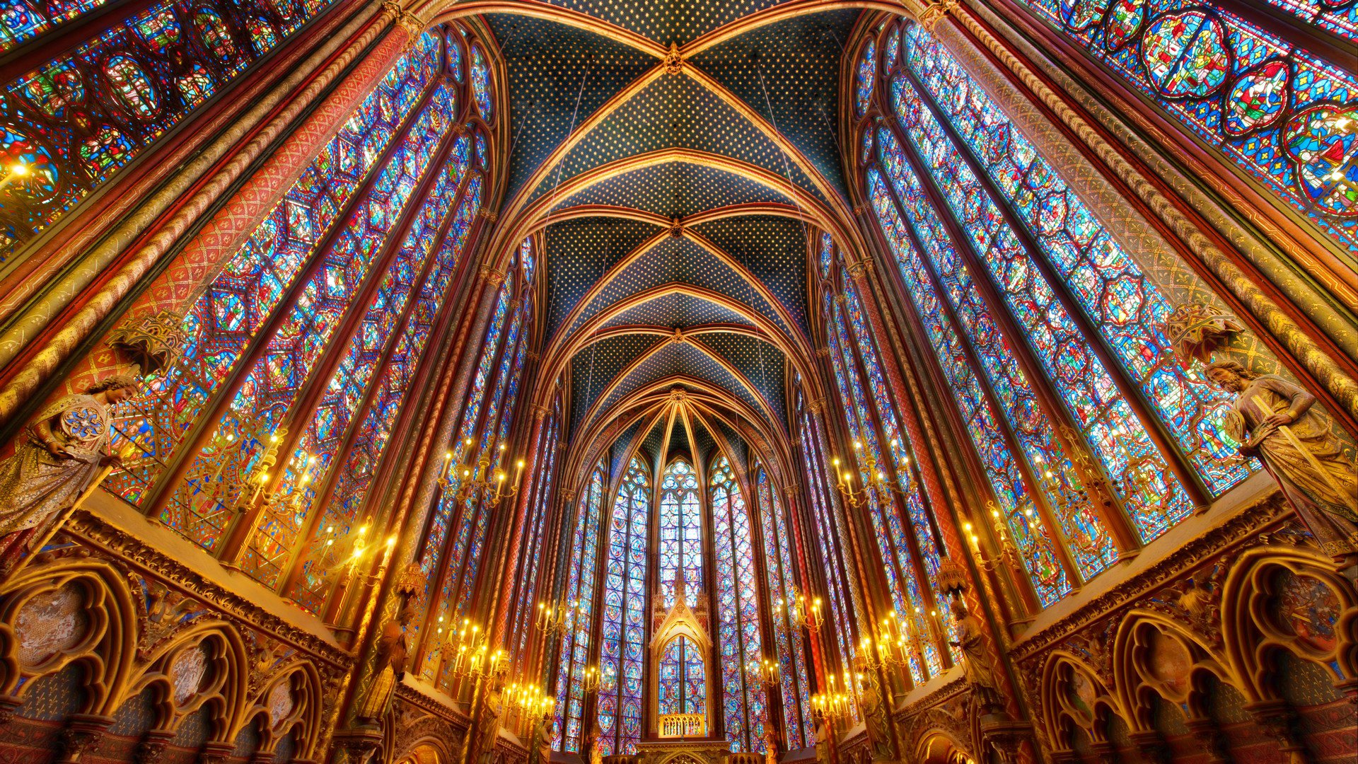 catedral iglesia vidrieras religión hdr