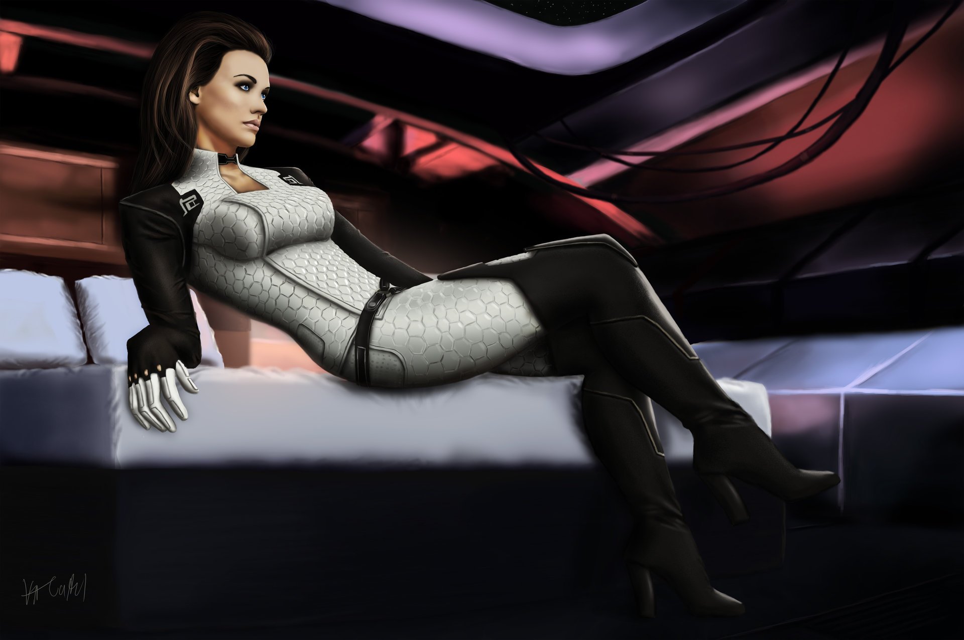 каюта миранда кровать цербер miranda lawson mass effect арт