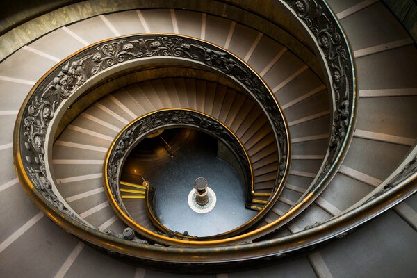 Beautiful spiral staircase in the house